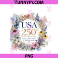 Womens One Nation Under God PNG, Faith Watercolor Women's American 250 PNG