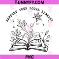 Support Your Local Library PNG, Reading Books PNG