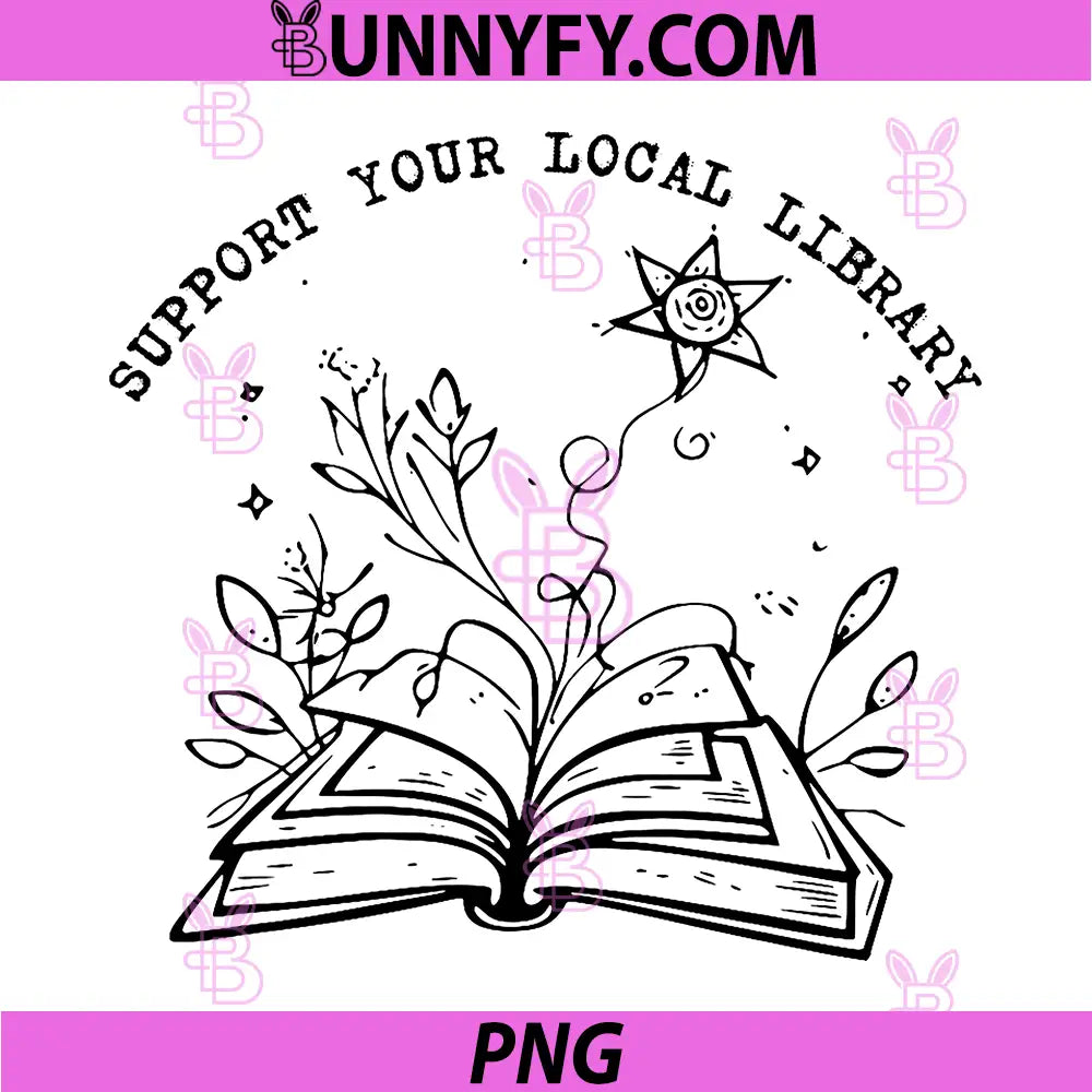 Support Your Local Library PNG, Reading Books PNG