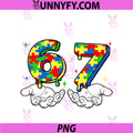 World Autism Awareness Day PNG, Funny 67 Six Seven PNG