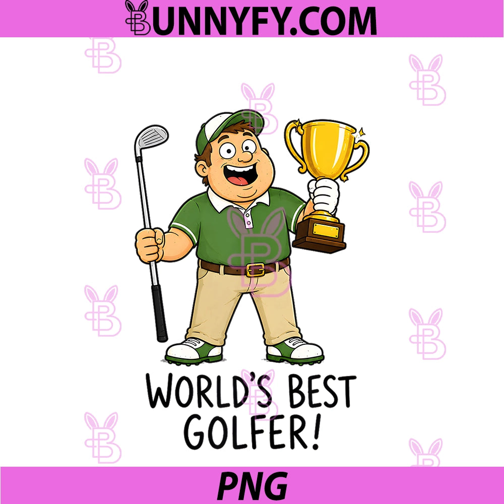 World's Best Golfer PNG, Funny Golf Player Trophy Sports PNG