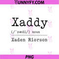 Xaddy Aesthetic Typography PNG, Xaden Riorson Dictionary PNG