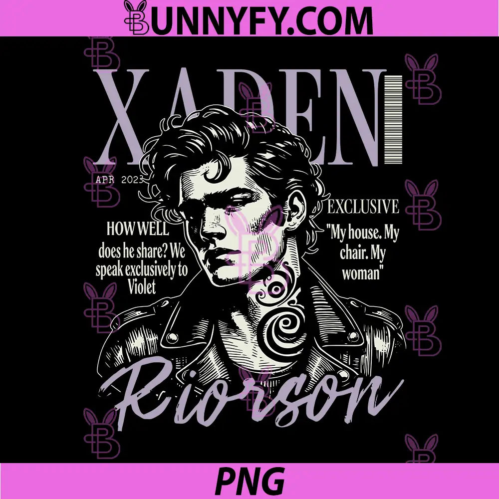 Xaden Riorson Exclusive Portrait PNG, My House My Chair Quote PNG