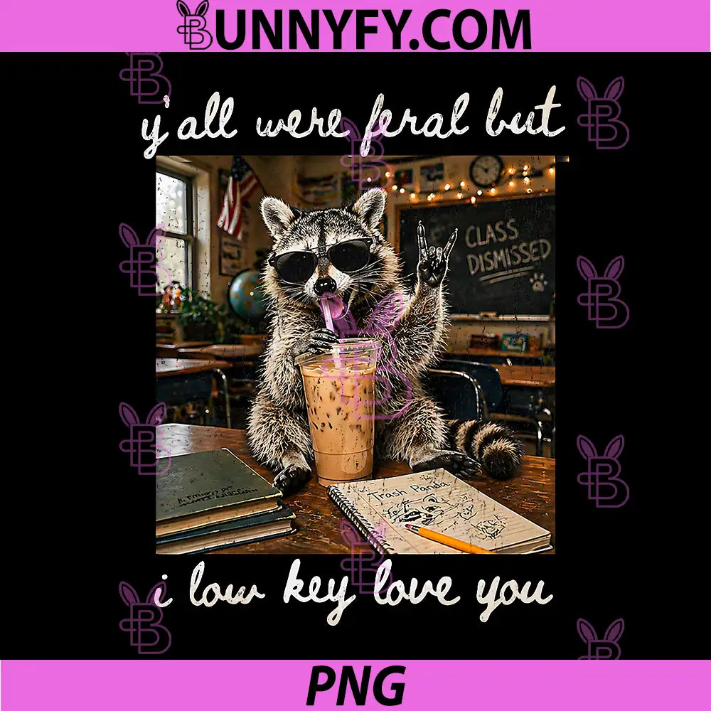 Yall were Feral But I Low Key Love You PNG, Funny Teacher PNG