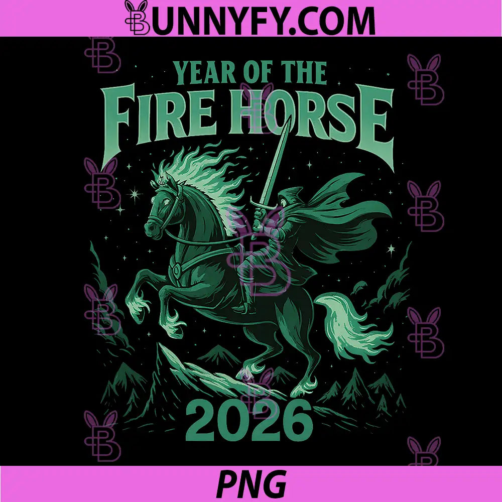 Year of The Fire Horse 2026 PNG, Warrior Mountain Zodiac PNG