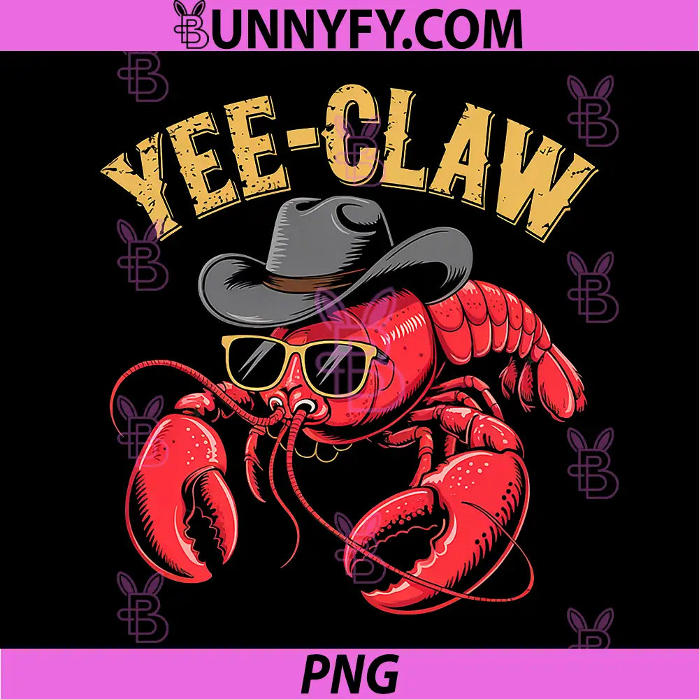 Yee Claw Western Cowboy PNG, Country Crawfish Boil Seafood Cajun PNG