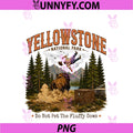 Yellowstone National Park PNG, Do Not Pet The Fluffy Cows Vintage PNG