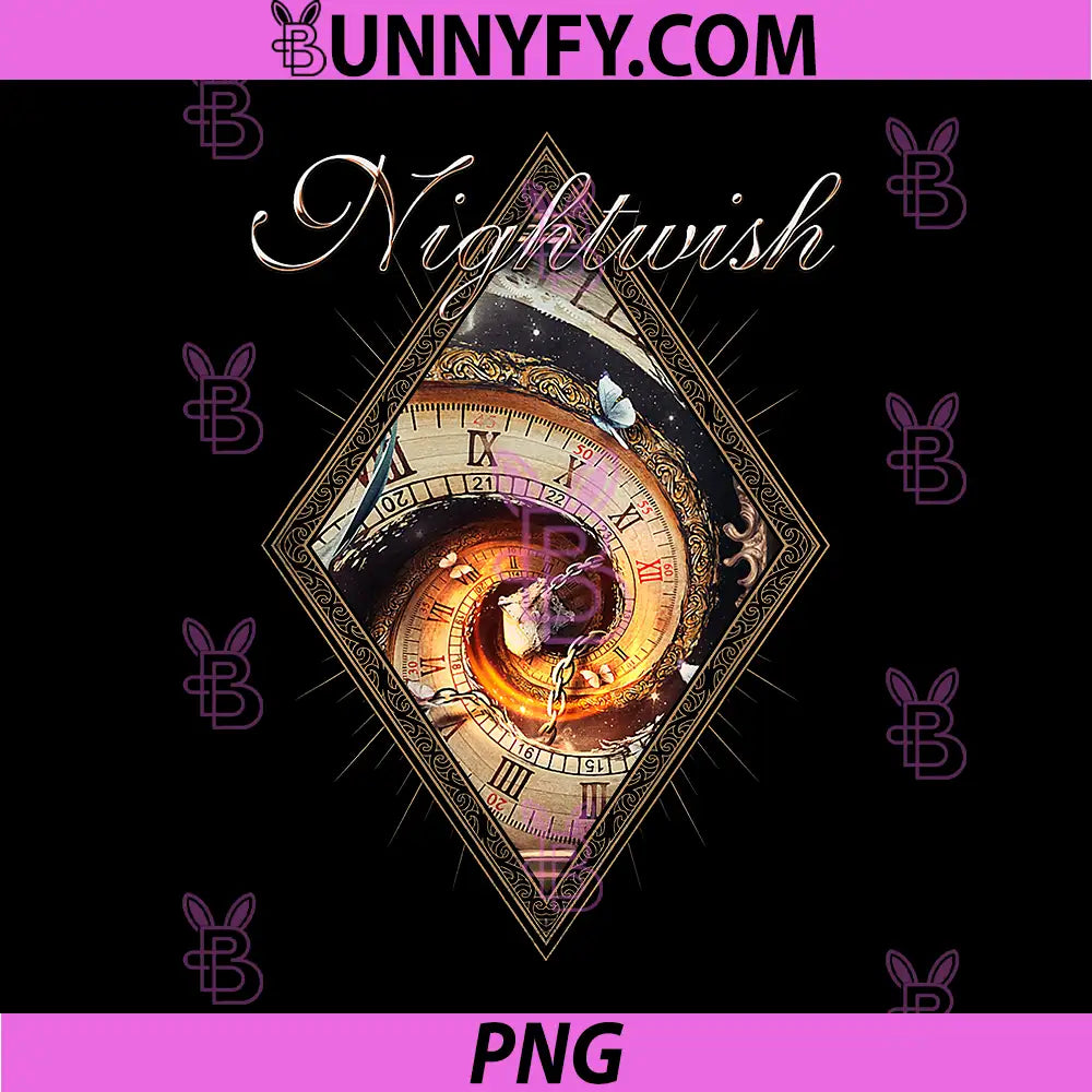 Nightwish Yesterwynde Album Art PNG, Fantasy Clock Spiral Design PNG