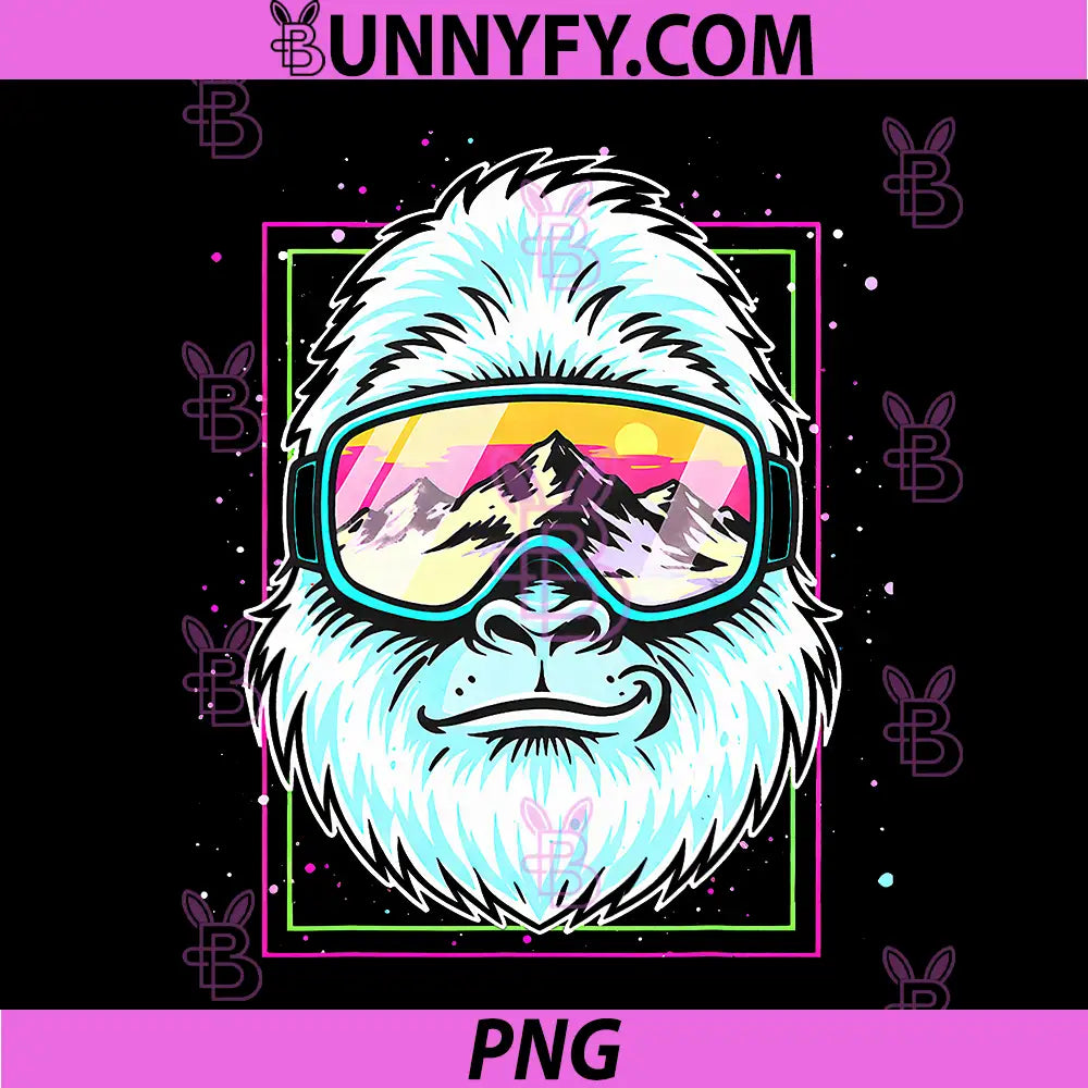Yeti Ski Instructor PNG, Mountain Snowman Skiing PNG