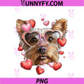 Yorkshire Terrier Dog Yorkie PNG, Valentine's Day Heart Glasses PNG