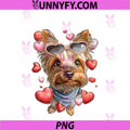 Yorkshire Terrier Dog Yorkie Valentine's Day PNG, Heart Glasses PNG