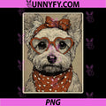 Yorkshire Terrier in Hearts Glasses PNG, Valentines Dog Coquette PNG