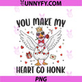 You Make My Heart Go Honk PNG, Funny Silly Goose Valentine PNG