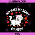 You Make My Heart Go Meow PNG, Valentine Cat Lover PNG