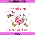 You Make My Heart Hong PNG, Goose Duck Valentines Day PNG