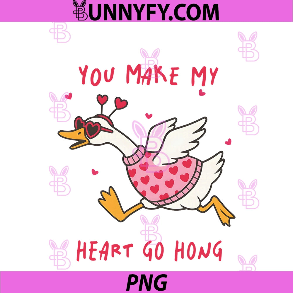 You Make My Heart Hong PNG, Goose Duck Valentines Day PNG
