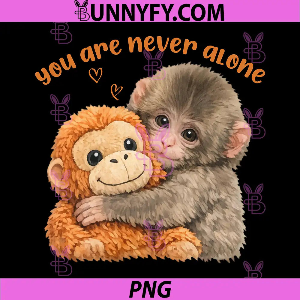 You Are Never Alone PNG, Punch The Cute Baby Monkey Meme PNG