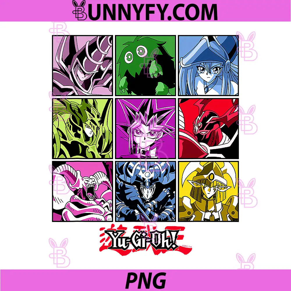 Yu-Gi-Oh! Duel Monsters PNG, Colorful Pop Art Monsters Anime PNG