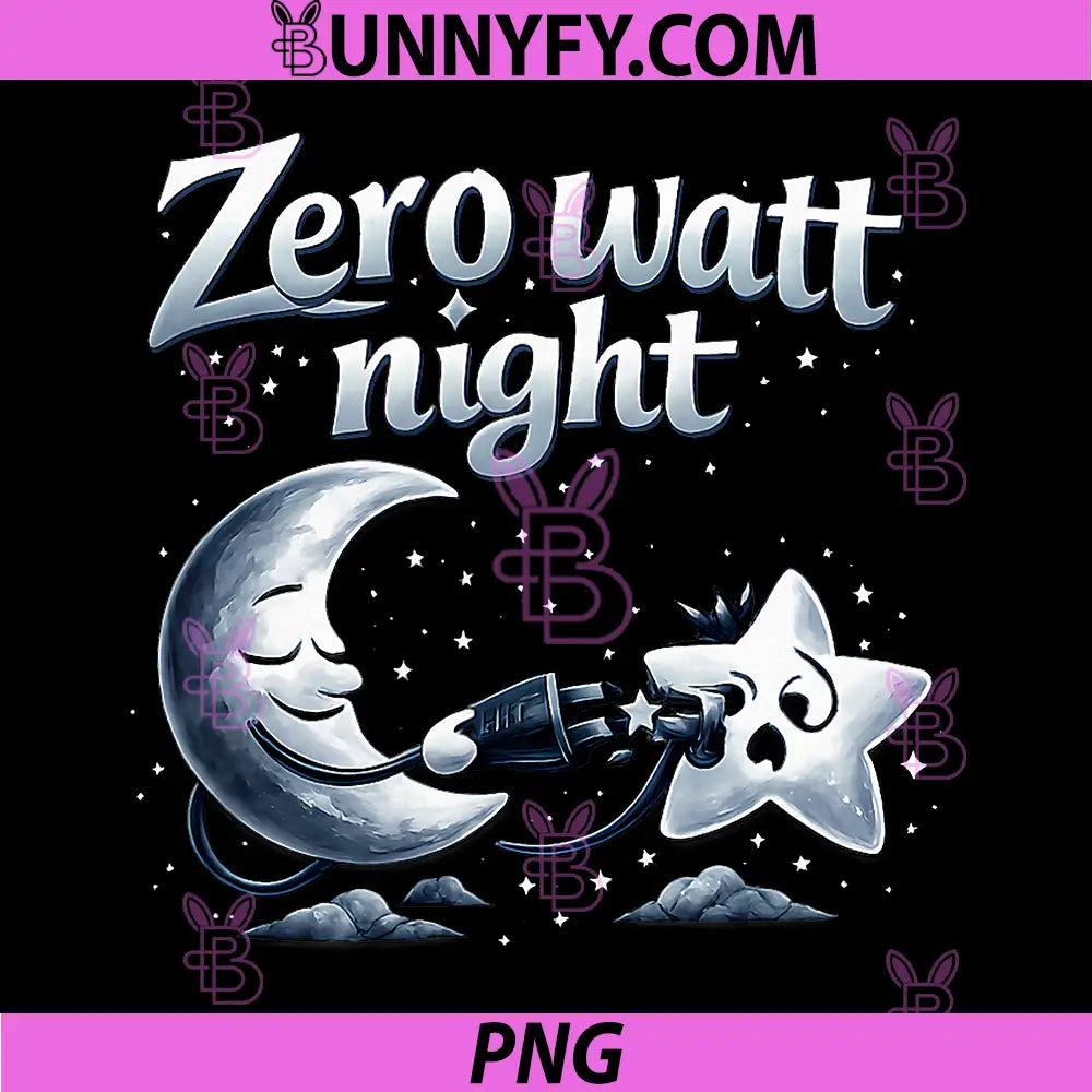 Zero watt Night PNG, Electrician Moon Plug Star Graphic PNG