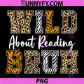 Wild About Reading Cute Animals PNG, Safari Zoo Book Lover Design PNG
