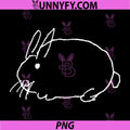 Round White Rabbit Line Art PNG, Minimal Bunny Doodle Outline PNG