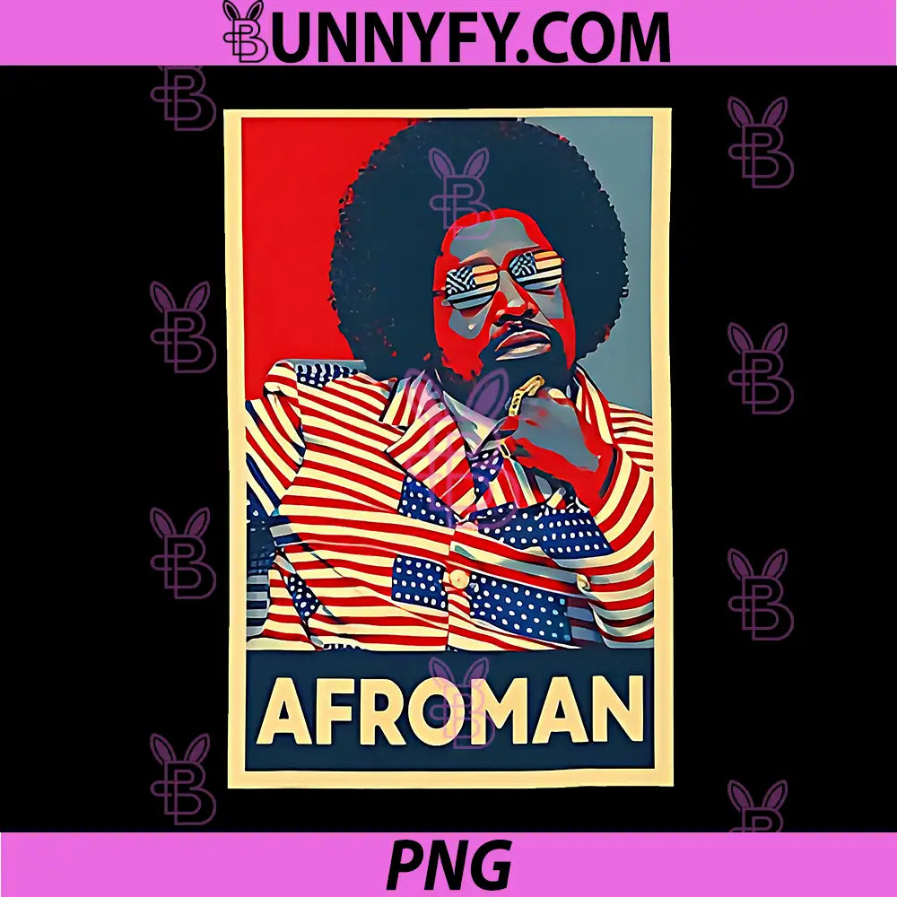 Afroman American Flag Suit Portrait PNG, Retro Style PNG