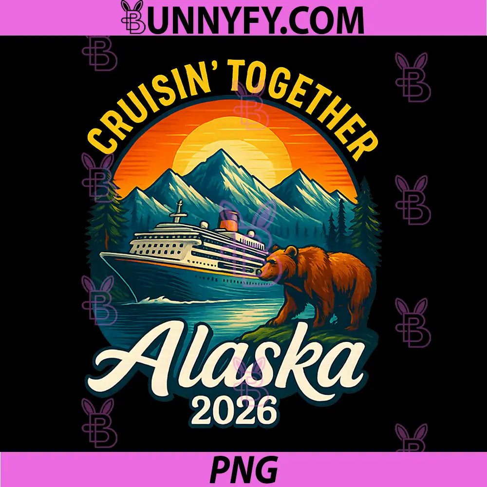 Alaska Cruise 2026 PNG, Cruisin Toger Matching Family Friends PNG