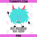 Eye Survived 100 Days Monster PNG, Funny 100 Days Of School PNG