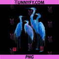 Blue Heron Birds Watercolor Art PNG, Elegant Crane Trio Illustration PNG