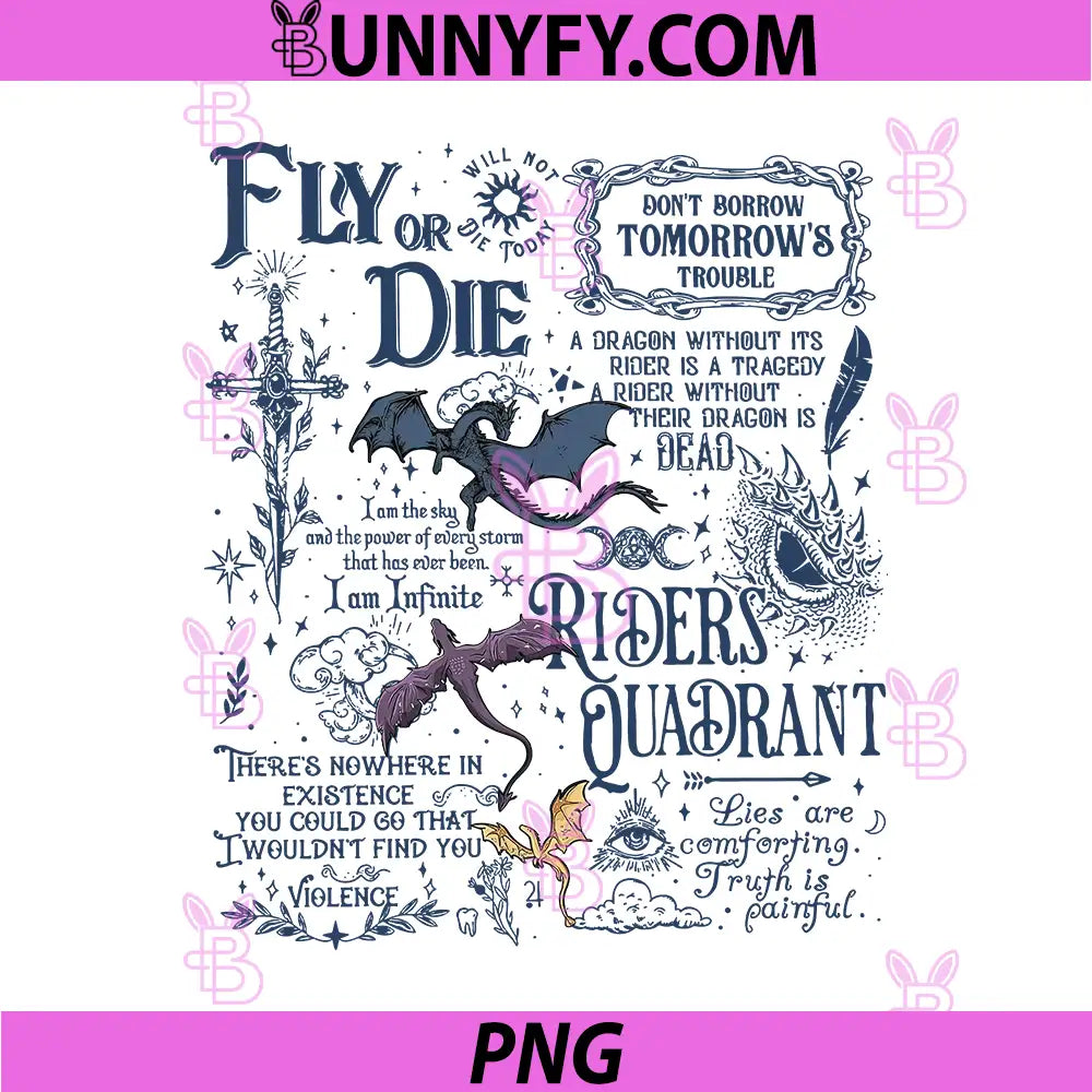 Fly Or Die Rider Quadrant Quote PNG, Dragon Fantasy Typography PNG
