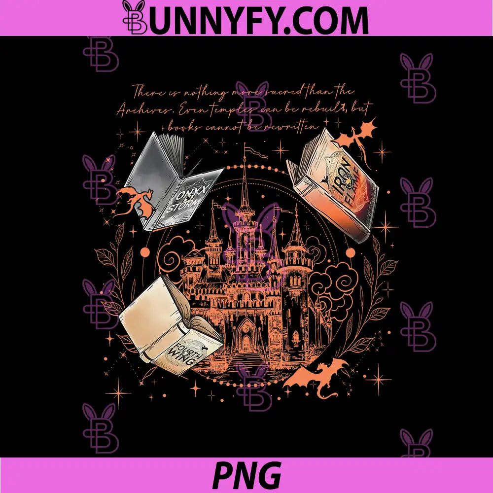 Fourth Wing Sacred Archives Quote PNG, Fantasy Book Castle PNG