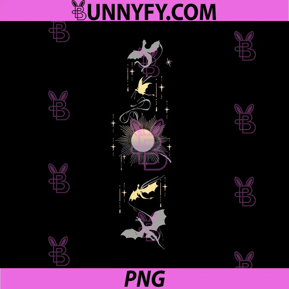Fourth Wing Celestial Dragon Vertical PNG, Sun Moon Fantasy Art PNG