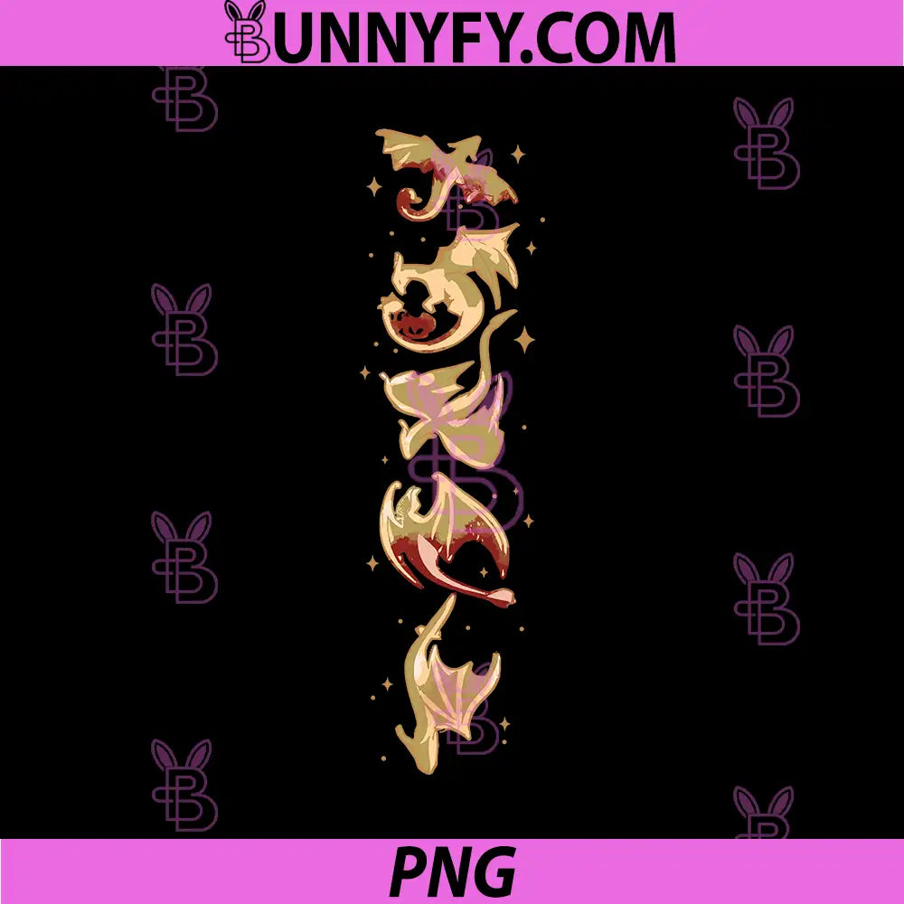Fourth Wing Golden Dragon Vertical Art PNG, Fantasy Dragon Chain PNG