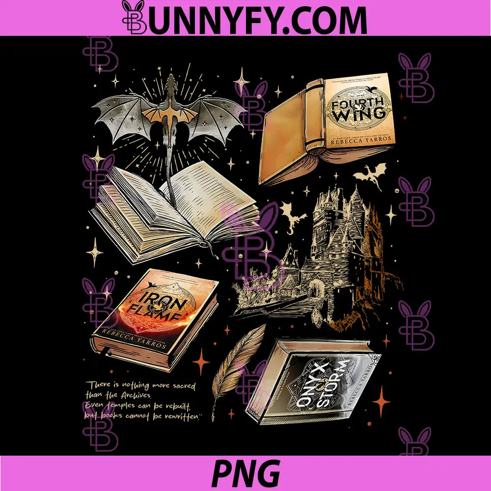 Fourth Wing Book Dragon Castle Collection PNG, Fantasy Archive Bookish Art PNG
