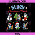 Bluey Christmas Mood With Snowman Tree And Gifts PNG, Festive Bluey Holiday Icons PNG