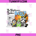 The Nightmare Before Bluey Halloween Scene PNG, Spooky Bluey Family PNG