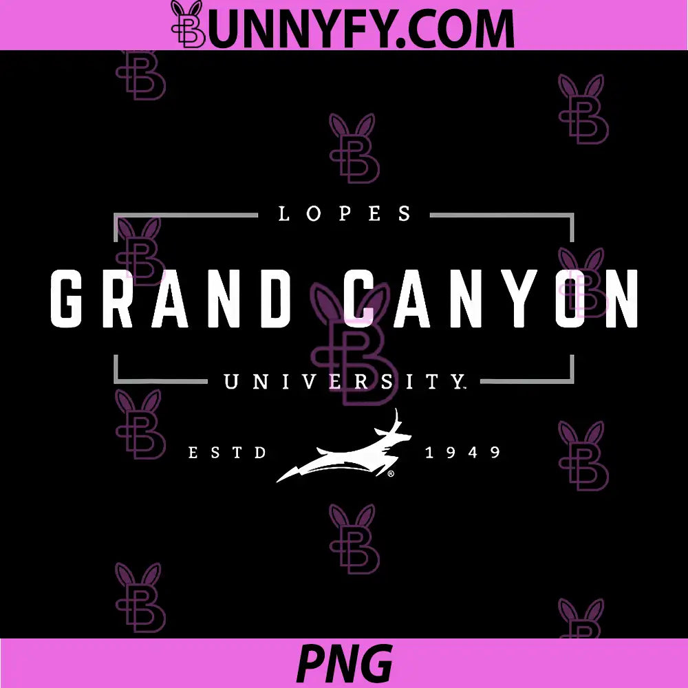 Grand Canyon Lopes University Estd 1949 PNG, College Sports Vintage Logo Design PNG