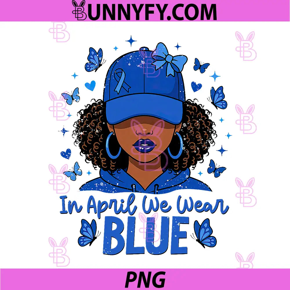 In April We Wear Blue PNG, Ribbon Black Autism Awareness PNG