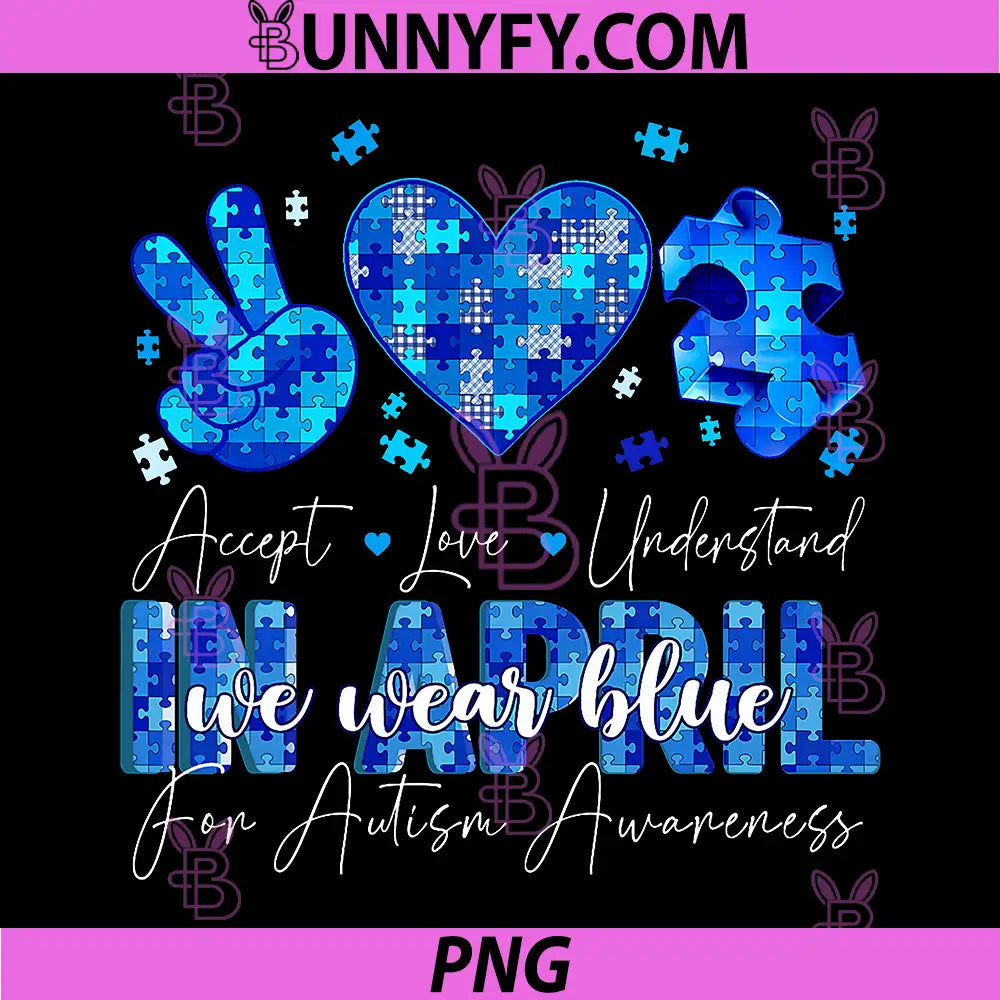 Autism Puzzle Heart April Blue PNG, Understand Love PNG