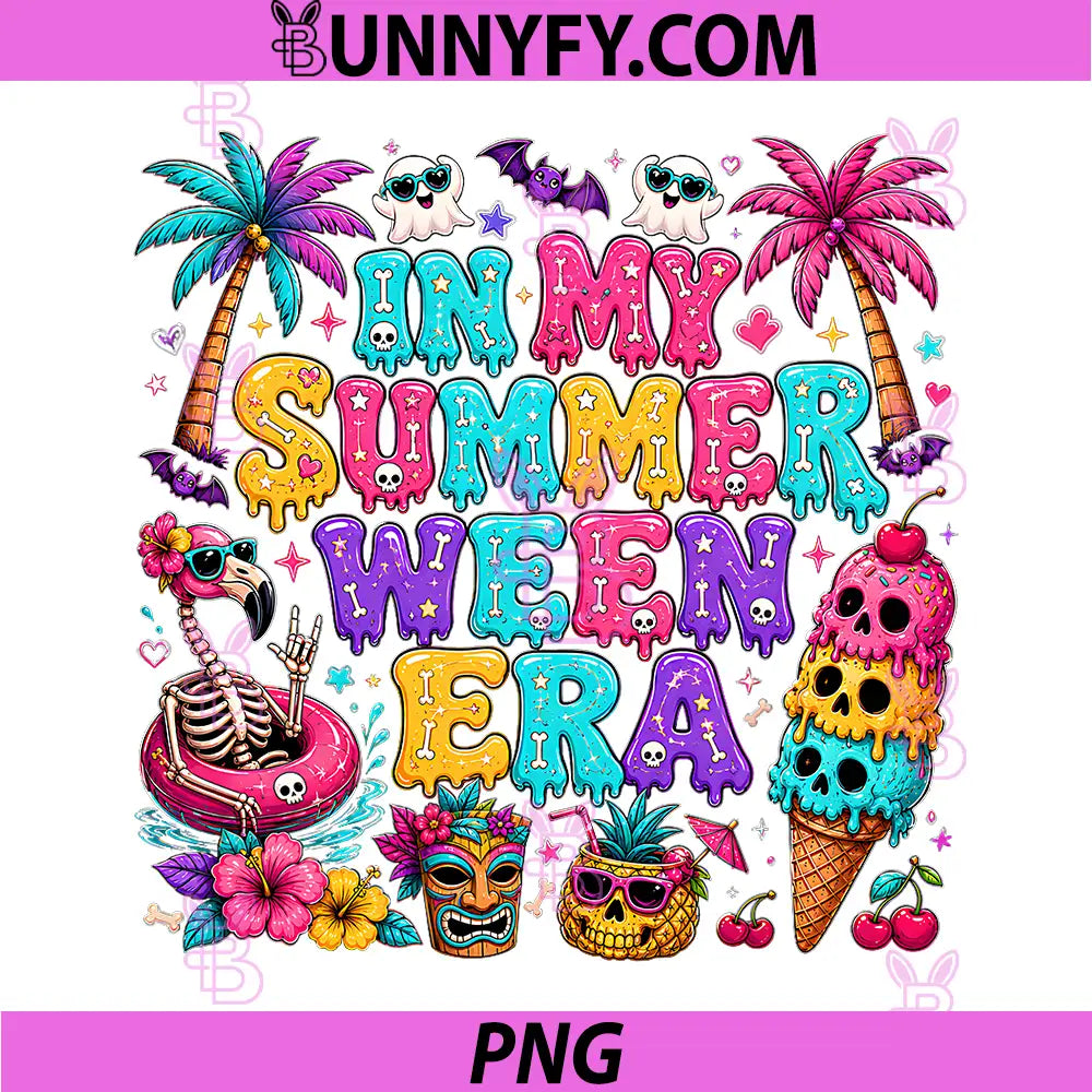 In My Summer Ween Era PNG, Creepy Cute Spooky Beach Vacation PNG