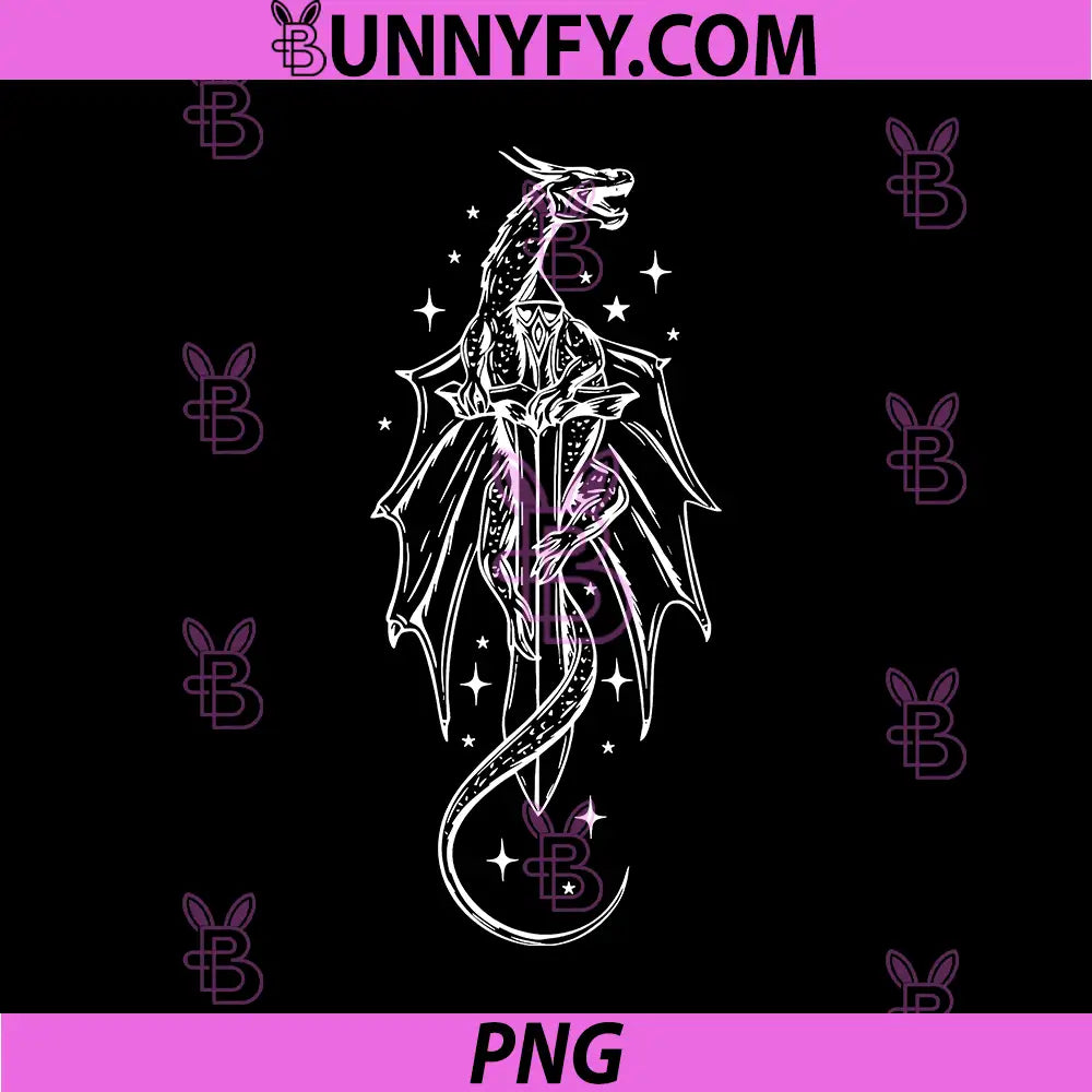 Minimal Dragon Sword Line Art PNG, Fantasy Dragon With Sword Illustration PNG
