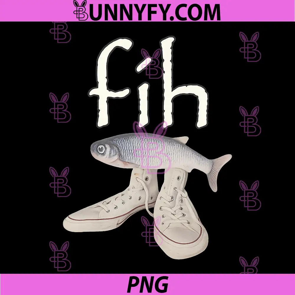Fih Misspelled Fish Meme PNG, Funny Absurd Humor PNG