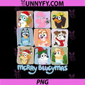 Merry Blueymas Bluey Style Characters PNG, Cute Christmas Cartoon PNG