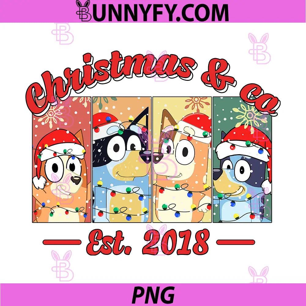 Christmas & Co Est 2018 PNG, Bluey Style Family Christmas Art PNG