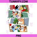 Bluey Family Christmas Collage PNG, Cute Holiday Cartoon Scene PNG