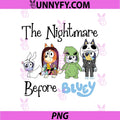 The Nightmare Before Bluey PNG, Spooky Bluey Family Art PNG