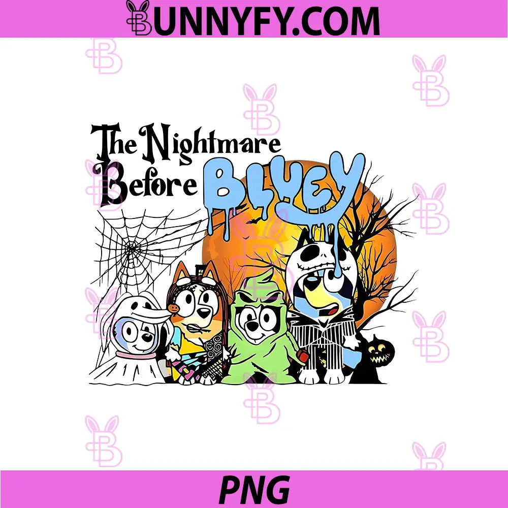 The Nightmare Before Bluey PNG, Halloween Bluey Inspired Art PNG