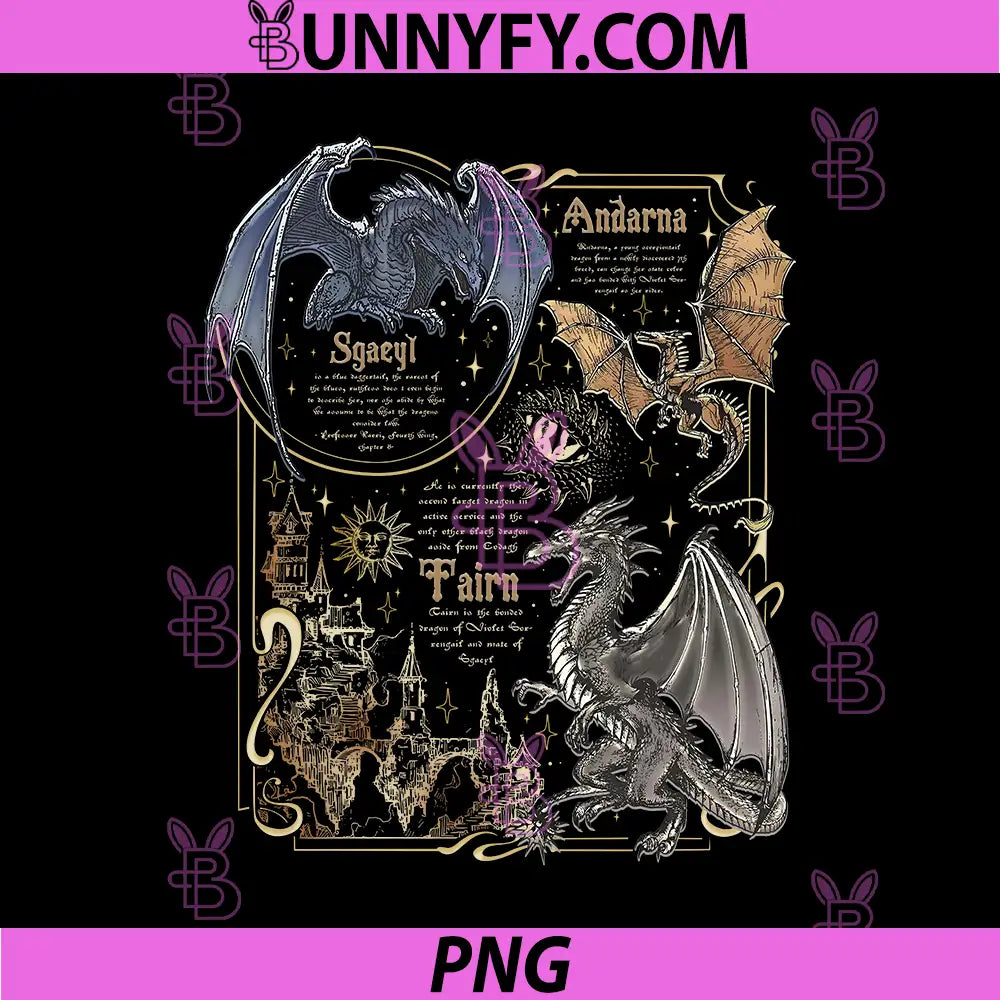 Sgaeyl Andarna Tairn Fantasy Dragon Layout PNG, Vintage Dragon Artwork PNG