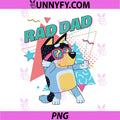 Rad Dad Cool Cartoon Dog PNG, Funny Retro Dad Cartoon Illustration PNG