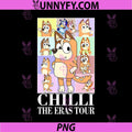 Chilli The Eras Tour Cartoon Collage PNG, Cute Dog Mom Concert Style PNG